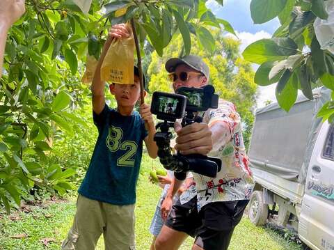 宣传大使Johnny也带着小孩首次体验酪梨采果