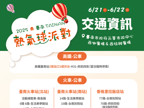 2025台南热气球派对-交通资讯