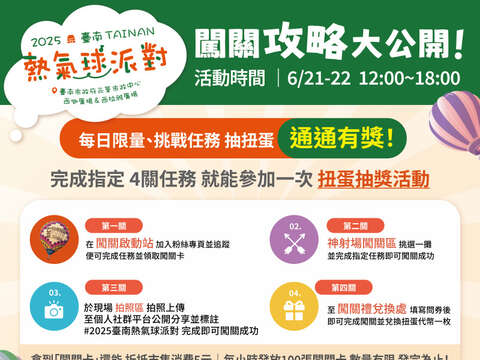 2025台南热气球派对-闯关攻略大公开