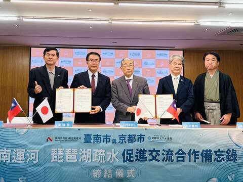 台南运河与琵琶湖疏水促进交流合作备忘录缔结仪式