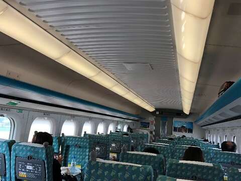 The interior of the Taiwan HSR train