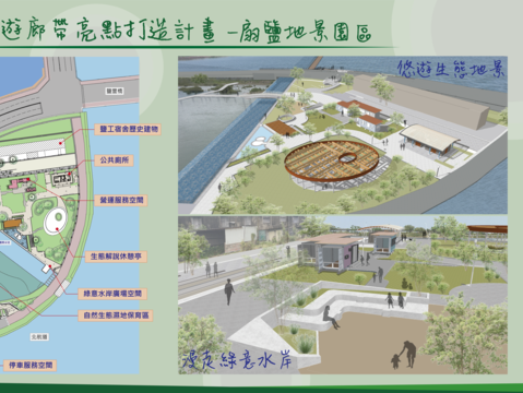 扇盐地景园区设施配置模拟图