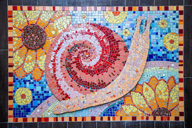 Snail -related image decoration can be seen everywhere in the snail alley