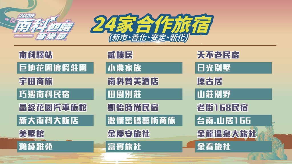 24家配合活动旅宿业者