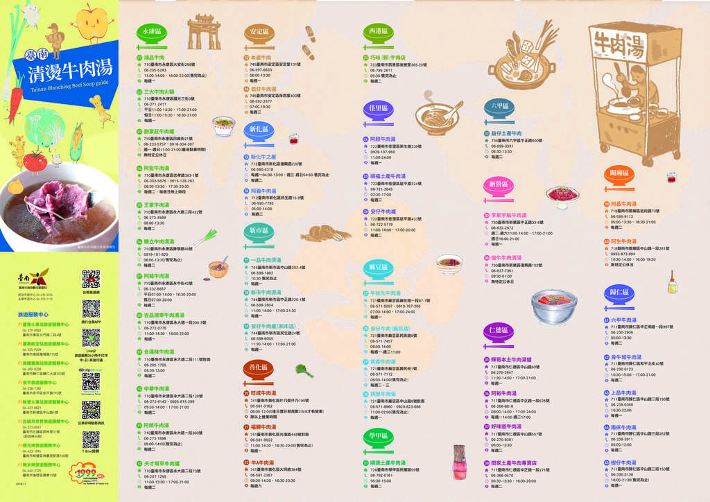 《2018臺南清燙牛肉湯摺頁》正面