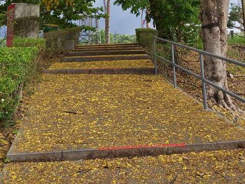 "Able next to the stairs to the pier"