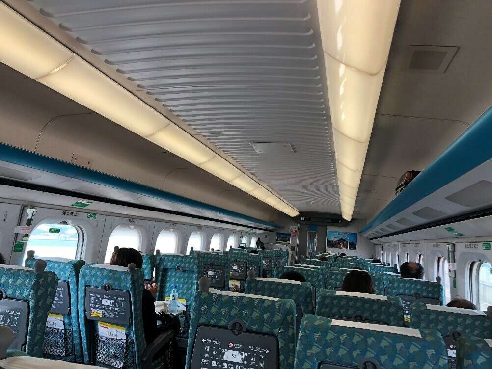 The interior of the Taiwan HSR train